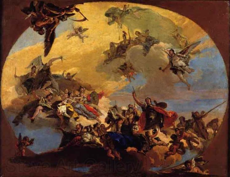 Giovanni Battista Tiepolo Triunfo das Artes Norge oil painting art